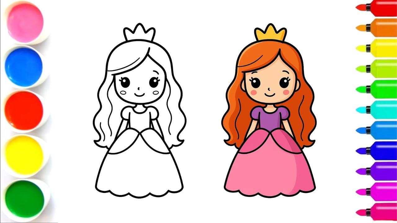How To Draw A Princess Step By Step 👸 | Princess Drawing Easy For Kids ...