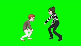 boy and girl green screen cartoon dance video VFX chroma key green screen dance video in zepeto