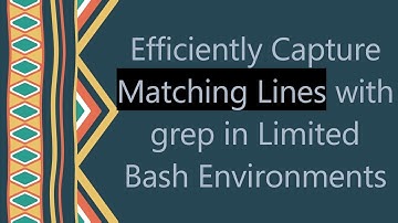 Efficiently Capture Matching Lines with grep in Limited Bash Environments