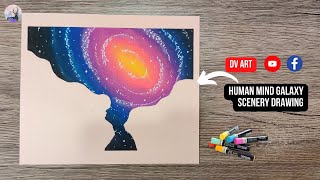 Mind Galaxy | Easy and Beautiful Oil Pastel Galaxy oilpastel drawing art beginners