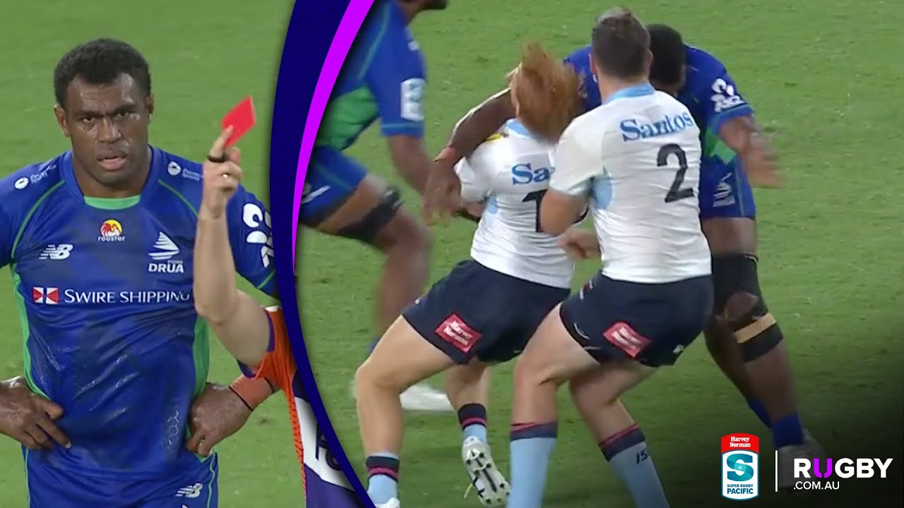 Nemani Nagusa red carded for high tackle on Tane Edmed