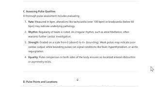 Mastering Pulse Assessment: Locations, Techniques, and Clinical Insights"