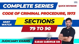 Crpc Section 79 To 90 Complete Code Of Criminal Procedure Karan Sangwan Legal Pathshala