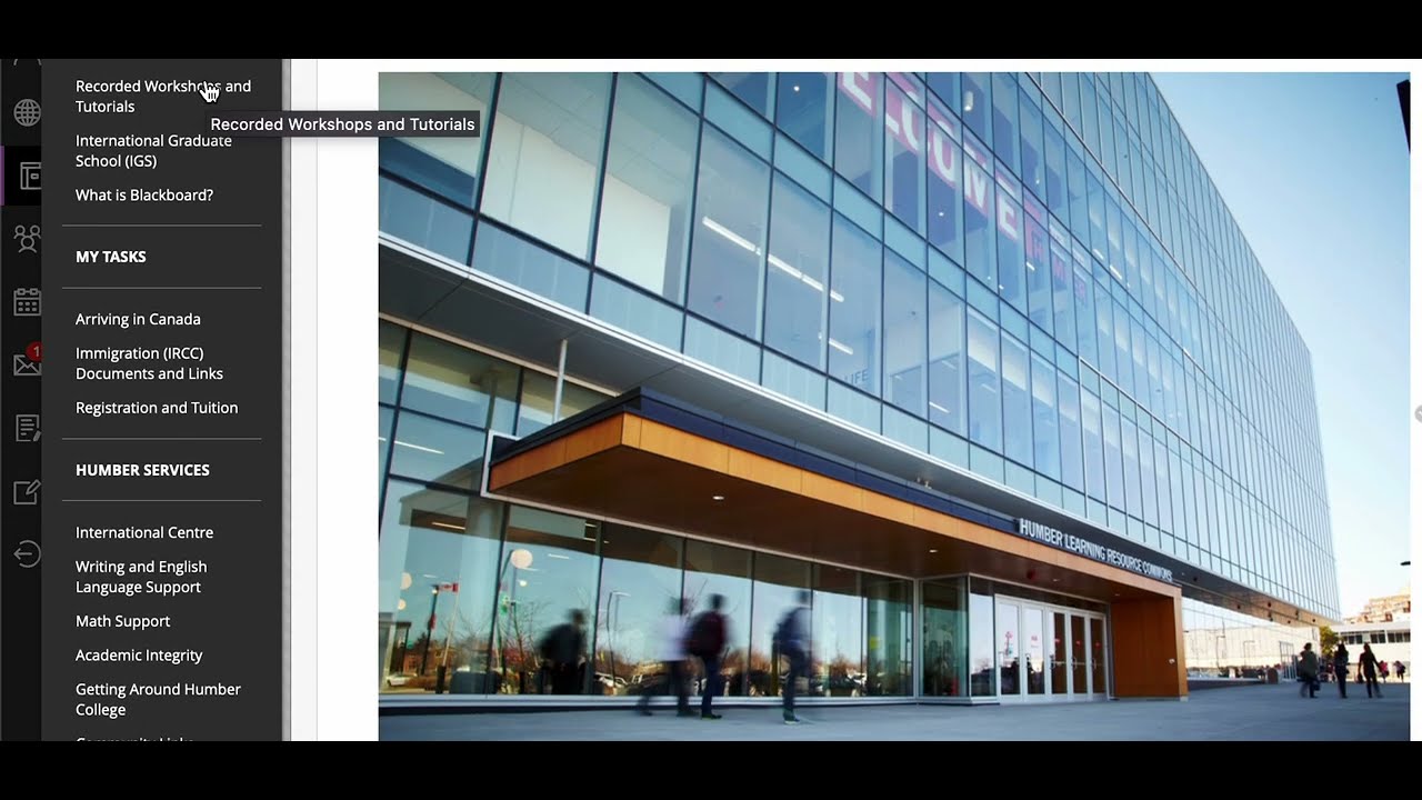 How to access Orientation's Recorded inars at Humber Blackboard