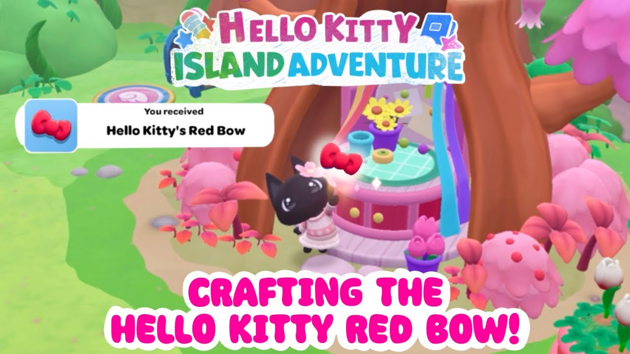 How to craft the Hello Kitty Red Bow! ️ red bellbutton, red penstemum ...