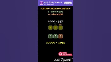 Math Tricks - Subtract Using “All from 9 and Last from 10 Trick” - Mental Math Tricks #mathtricks