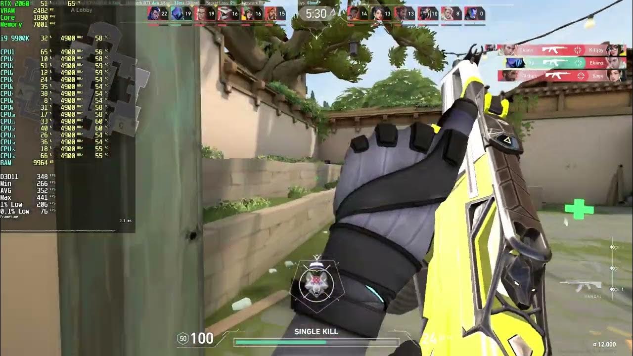 9900K 4.9Ghz RTX 2060 Low Settings Valorant (Firing range and DM