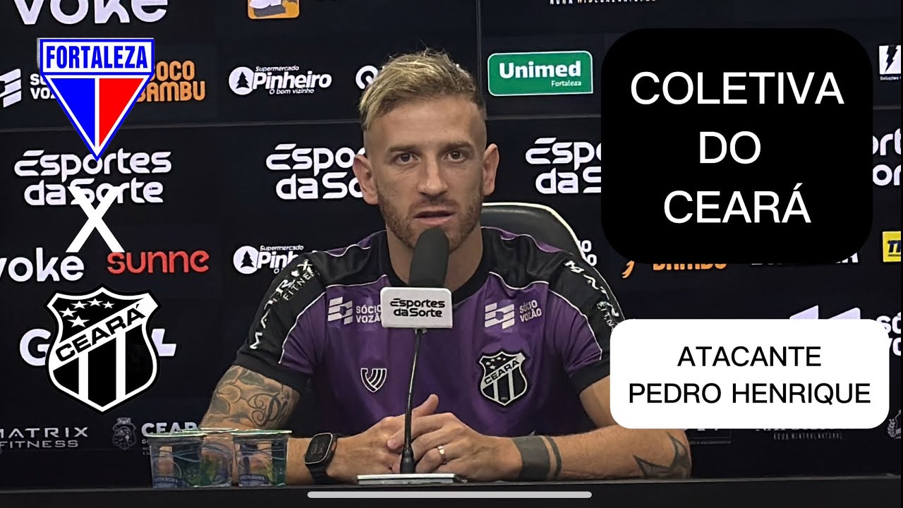 COLETIVA DO CEARÁ COM O ATACANTE PEDRO HENRIQUE ANTES DE FORTALEZA
