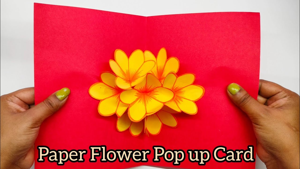 Paper Flower Pop up Card making Paper Flower Pop up Bouquet Easy