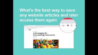 What's the best way to save any website articles and later access them again