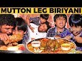 Poda dei raasukutty ashwanth trolls vj nikki arabian mutton leg biriyani on a hugee plate