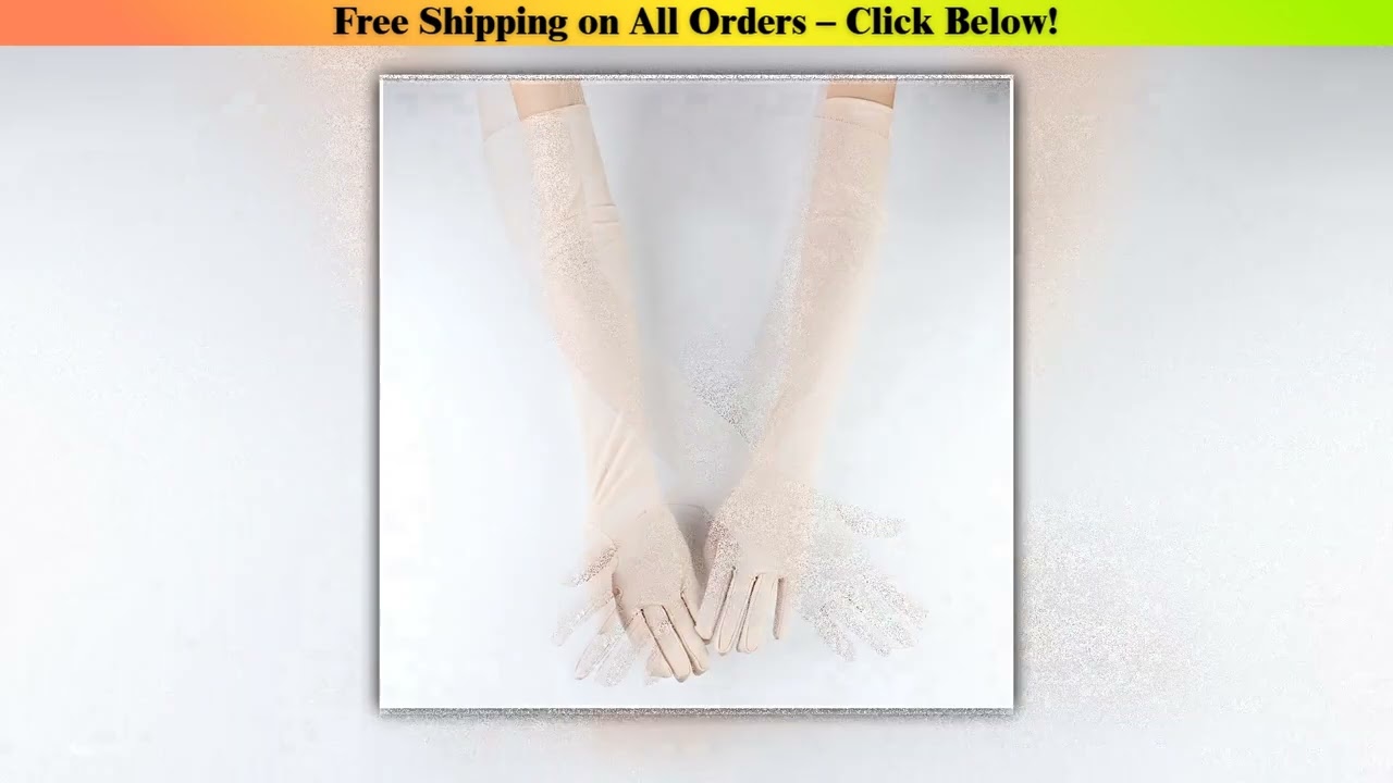 51CM Long Summer Women Thin Breathable Sun Protection Anti-UV Gloves Outdoor Drive Cycling Cover