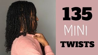 135 Stretched Mini Twists | Natural Hair Protective Style