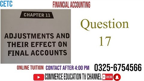 Financial Accounting/I.Com/B.Com/ADC  - Lecture 112