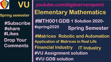 MTH001 GDB Solution 2020-Spring Semester-VU-Elementary Mathematics