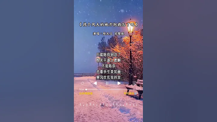 彤大王 的《找个风大的地方把我忘了吧》 - 天天要闻