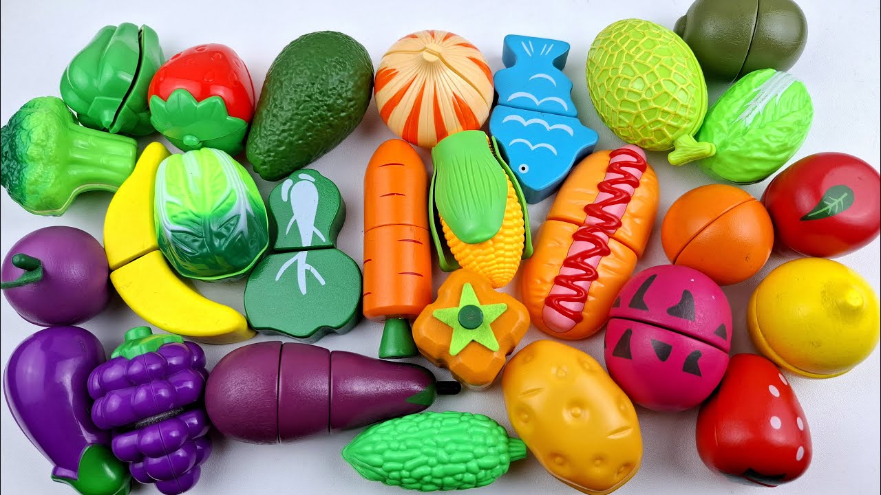 Cutting Plastic Fruits and Vegetables | Satisfying Video ASMR Plastic vs Squishy