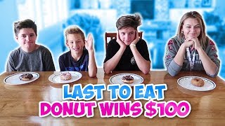LAST TO EAT THE DONUT WINS $100 | THE LEROYS