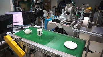 Multiple objects detected by the Kinect and fetched by the iCeiRA arm