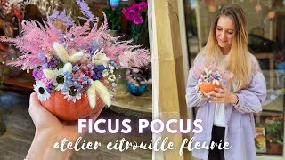 Je participe à un atelier citrouille fleurie chez Ficus Pocus