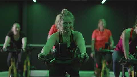 Group cycling featuring Technogym