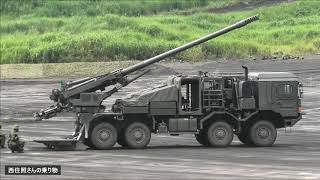 １９式装輪自走１５５ミリ榴弾砲　陸自新型榴弾砲公開　Type 19 wheeled self-propelled 155 mm howitzer　富士総合火力演習予行２０１９．８．２４