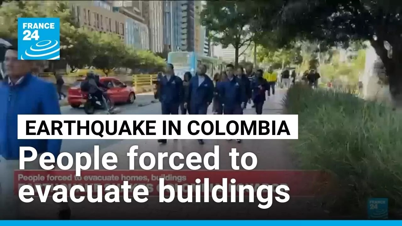 A 7.4-magnitude earthquake shakes Colombia and Ecuador, prompting people to evacuate buildings