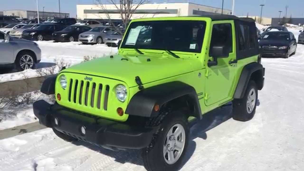 Pre Owned Green 2012 Jeep Wrangler 4WD 2dr Sport - Edmonton - YouTube