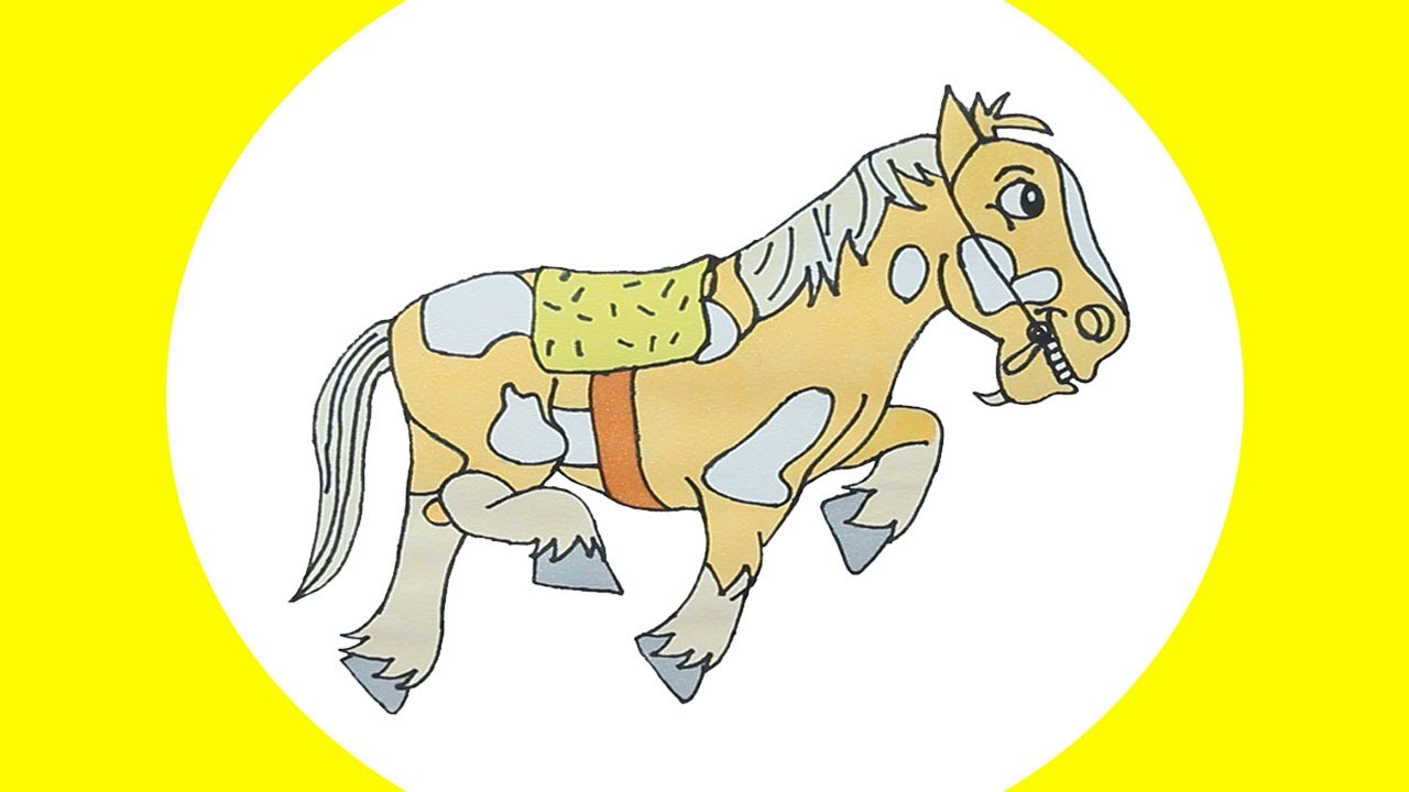 Desenhos para colorir de cavalos fofos de desenho animado