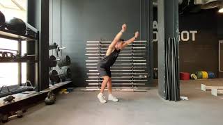 Hands OH SL Hip Hinge with Toe Tap Support