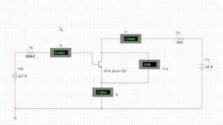 Transistor circuit connections using MultiSim to determine Beta (Ic/Ib)