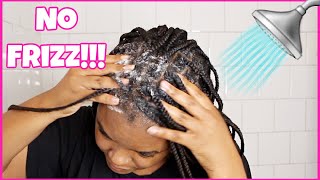 Washing My Knotless Braids For The First Time | No Frizz!