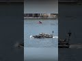 Casual snowmobile on a small unmanned surface drone.