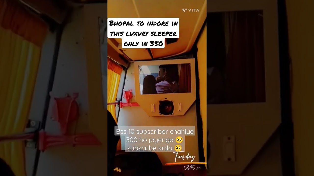 Bhopal to indore in this ultra luxury sleeper bus🚍 only in 350😍 
