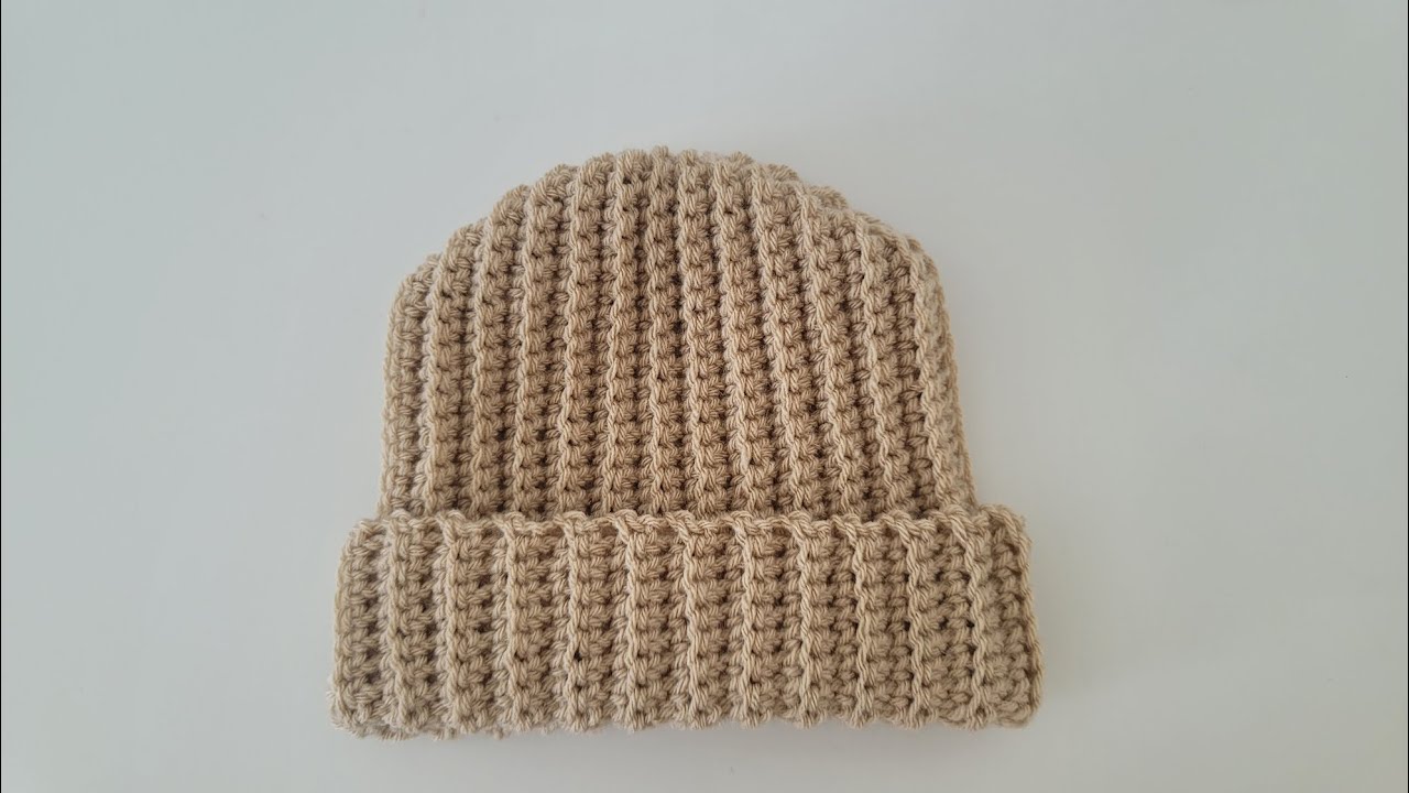 How to Crochet Simple Beanie - Repeat Row - Streatchy 🧶 - YouTube