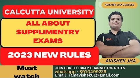 CU SUPPLIMENTRY EXAMS || 2023 NEW RULES AND REGULATION  || MUST WATCH || CALCUTTA UNIVERSITY