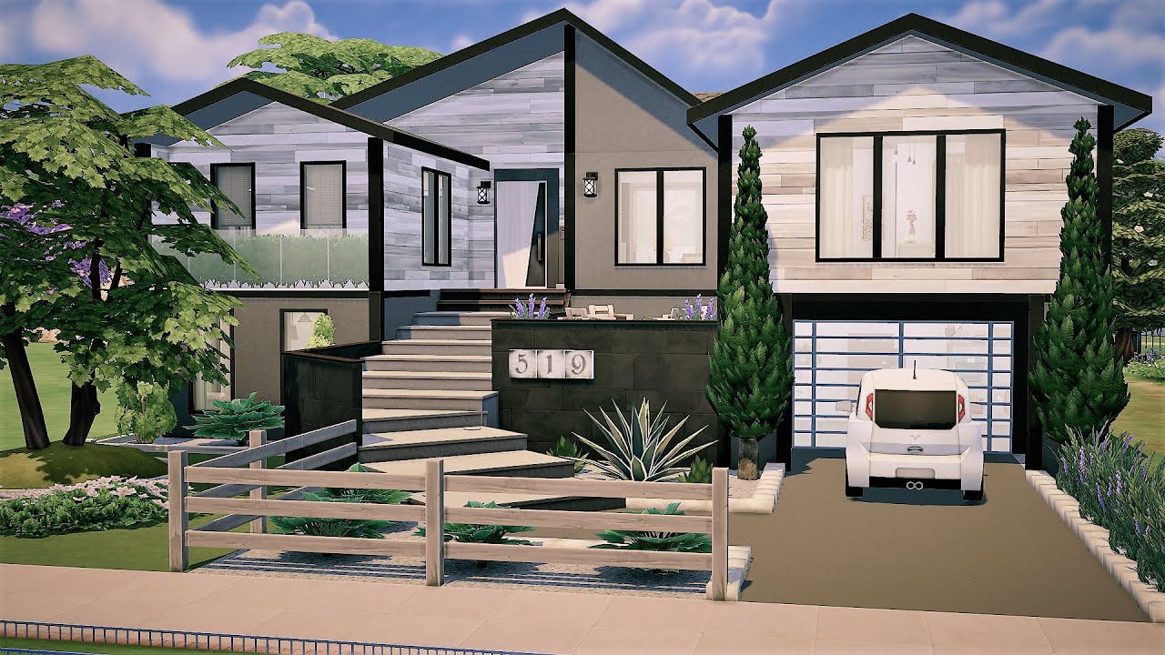 Scandinavian Inspired Modern House I No CC I The Sims 4 - YouTube