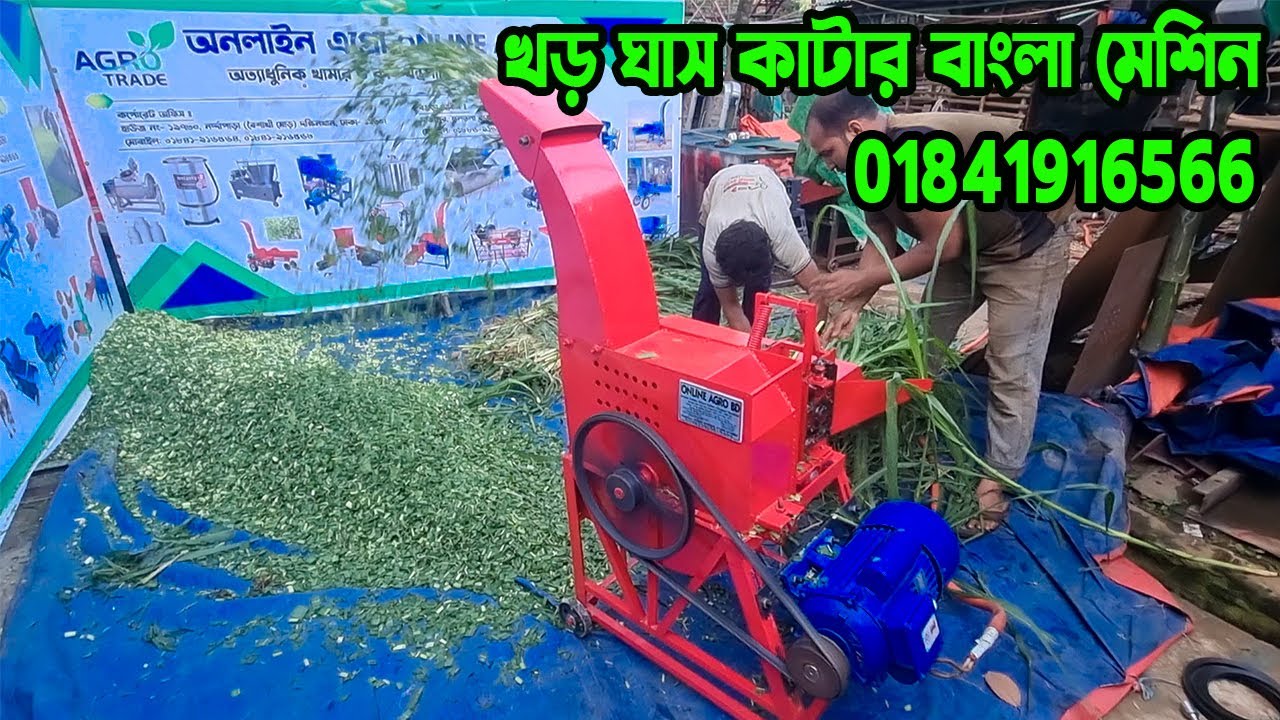 খামারের এলোমেলো খড় | ঘাস ও বিচুলি কাটার আধুনিক মেশিন। c4 Chaff Cutter machine | grass cutter machine