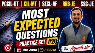 Electrical Engineering Most Expectaced PYQs 🔥 | PGCIL-DT | CIL-MT | SECL-AF | RRB-JE | SSC-JE 🔴 LIVE