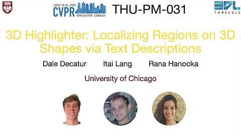 3D Highlighter: Localizing Regions on 3D Shapes via Text Descriptions (CVPR 2023)