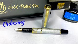 Hayman Dikawen 24 CT Gold Plated Fountain Pen Unboxing And First Impression | Best Cheapest Pen