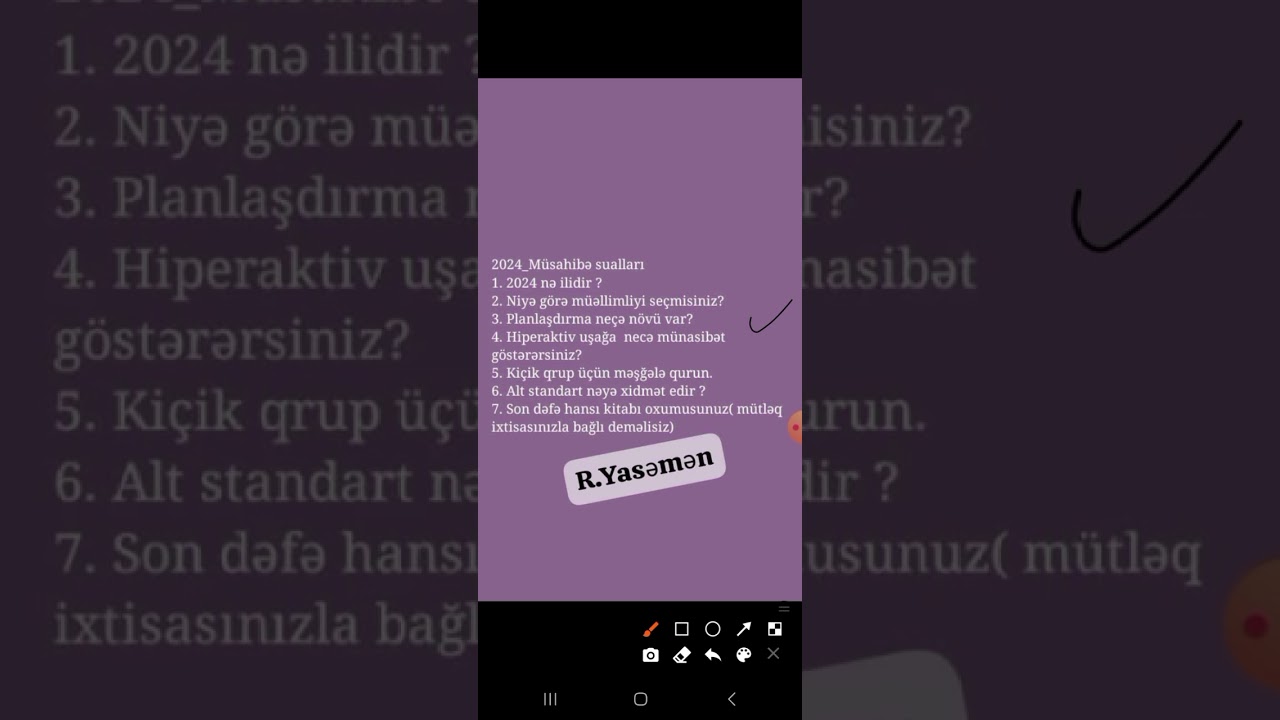 2024 tərbiyəçilərin müsahibə sualları 2 hissə  ƏLAQƏ [051 912 69 52]