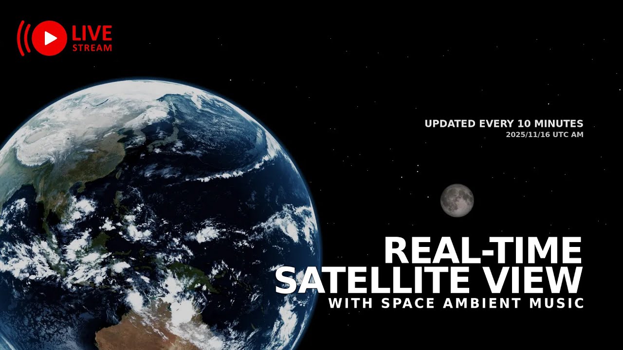 🔴 [LIVE] Earth From Space — ☀️ GK-2A Satellite View (Asia-Pacific) | Space Ambient Music 161125 AM