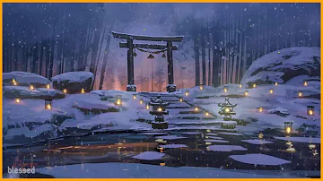 Japanese Winter Ambient with Flute Sounds Background [Sleep, Meditation, Study, Soothing Relaxation]