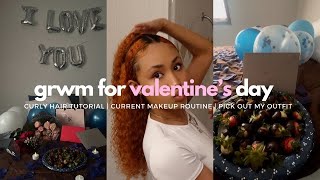 grwm for valentines day | curly hair tutorial, chit chat grwm, etc. | DAVINE RILEY