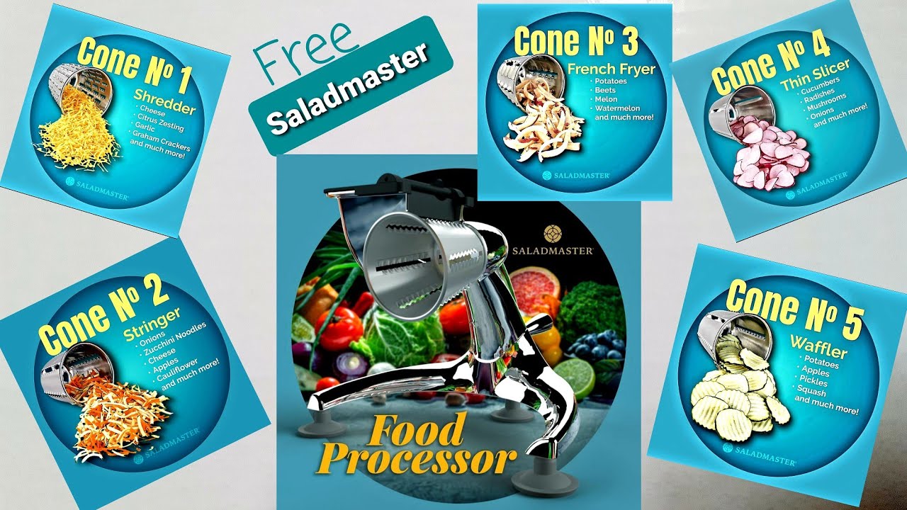 Saladmaster Food Processor With 5 Cones 