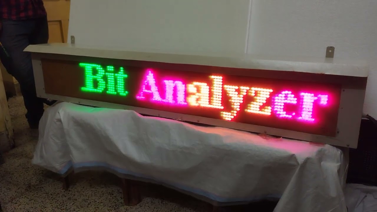 Multicolour P10 single line display.