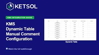 KMS V4.5 Configuring Manual Comments in a Dynamic Table