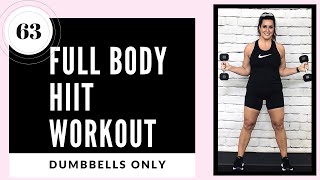 Full body hiit workout with weights for women // dumbbells only