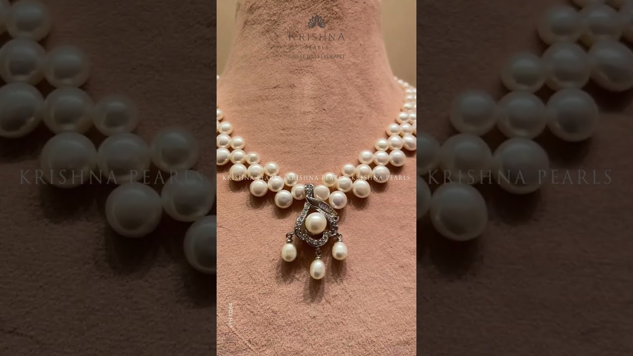 Button-Shaped Pearl Half Set with Sparkling CZs | Best Pearl Shop In Charminar